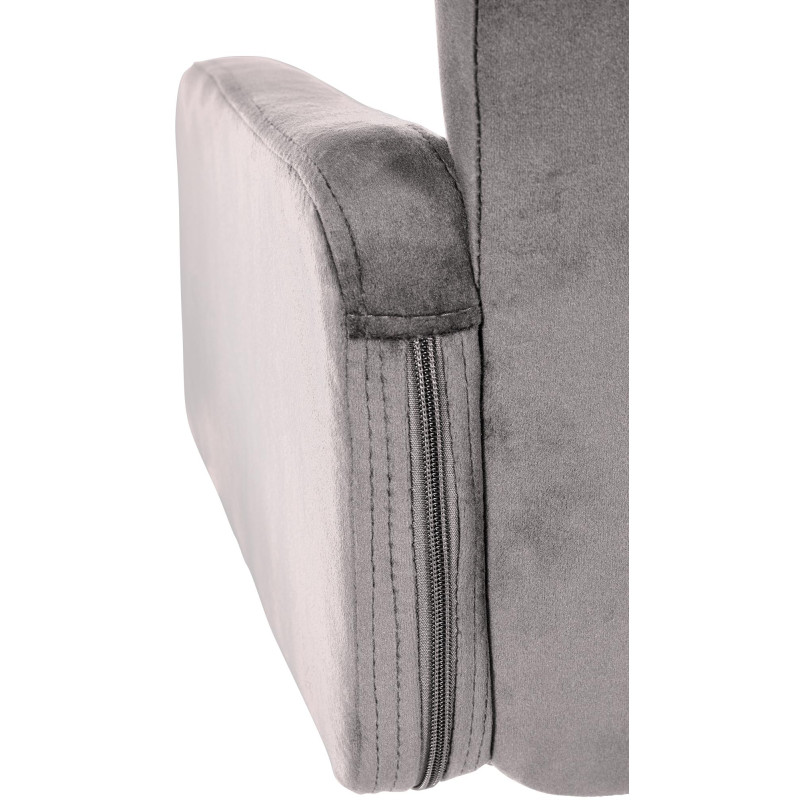 Tabouret de bar en velours Los Angeles, blanc/gris