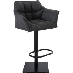 Tabouret de bar Damaso B en tissu gris foncé