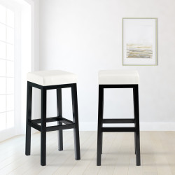 Sgabello da bar Taylor B85, similpelle, bianco