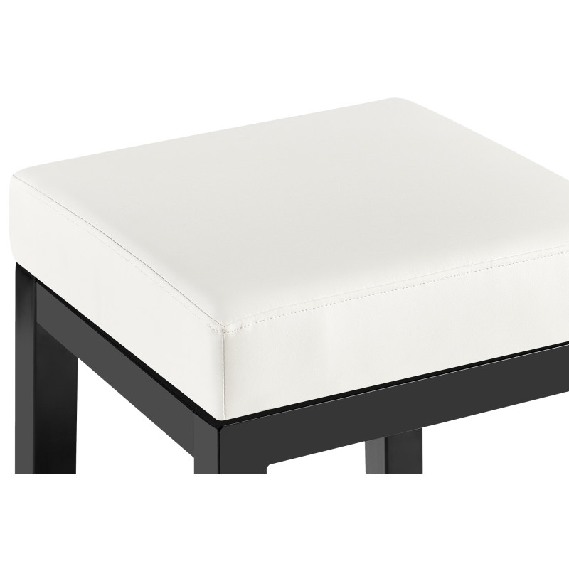 Tabouret de bar Taylor B85, similicuir, blanc