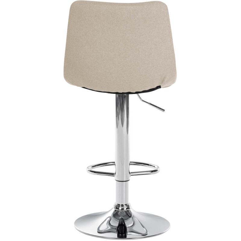 Ensemble de 2 tabourets de bar Jerry, tissu, chrome et crème