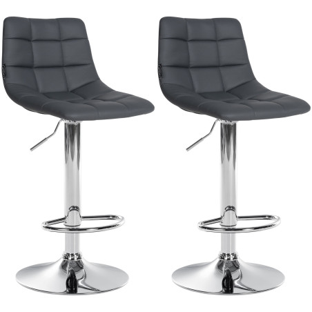 Set di 2 sgabelli da bar Jerry, similpelle, grigio cromo
