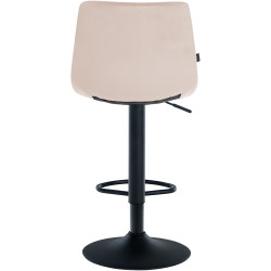 Ensemble de 2 tabourets de bar Jerry en velours, noir et beige