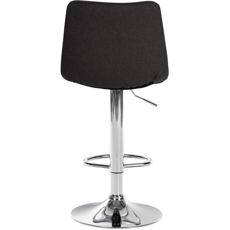 Ensemble de 2 tabourets de bar Jerry, tissu, chrome, noir