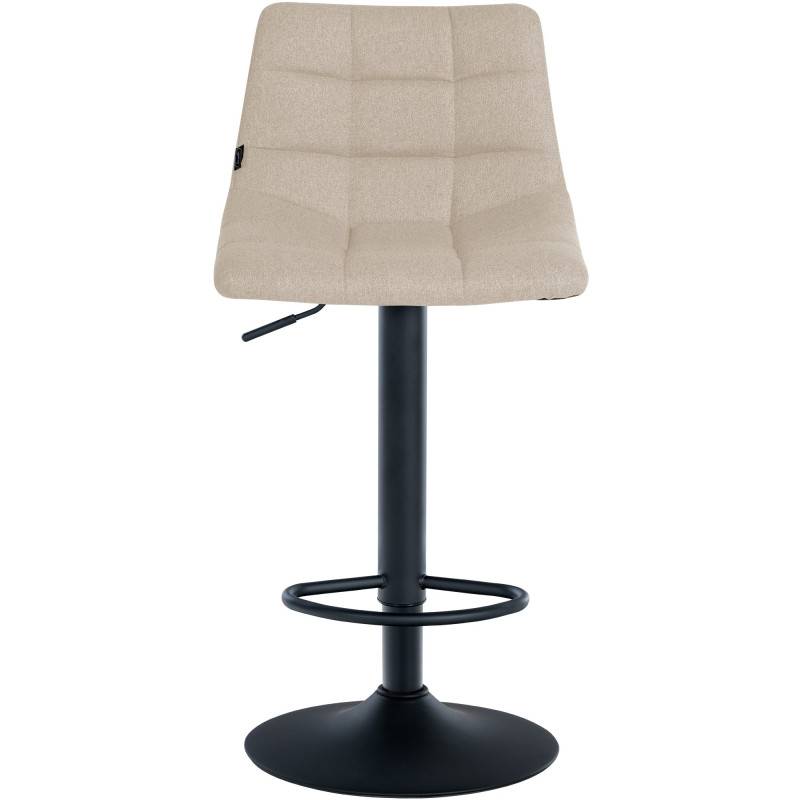 Conjunto de 2 banquetas de bar Jerry, em tecido, nas cores preto e creme.