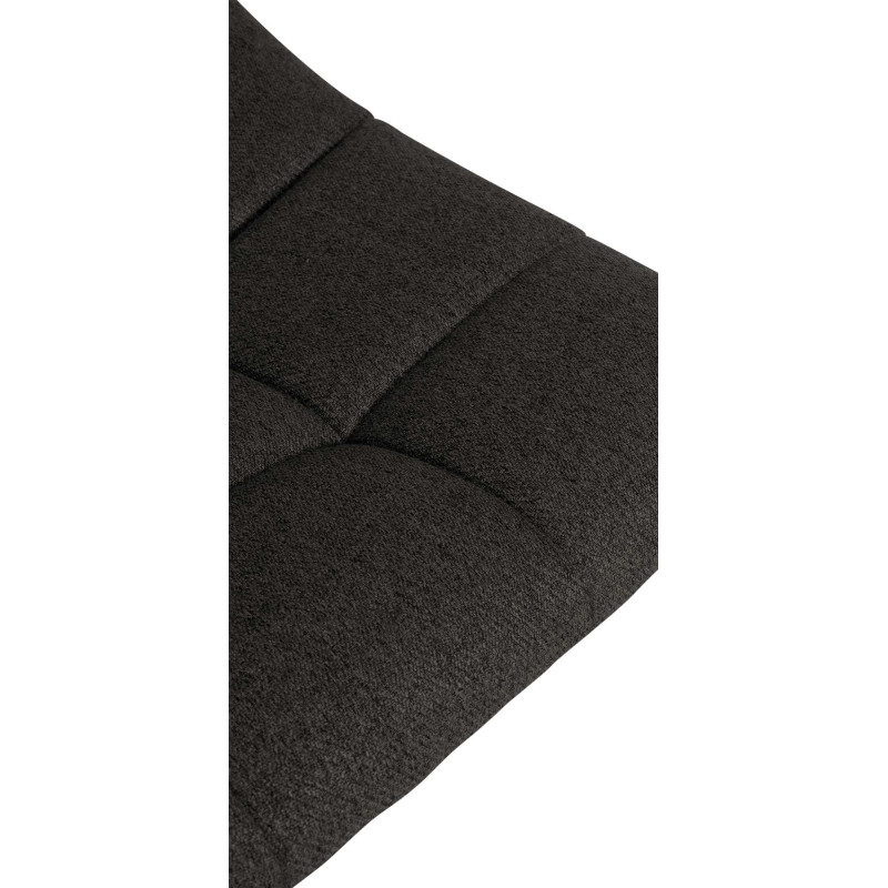 Juego de 2 taburetes de bar Jerry, tapizados en tela, color negro/gris oscuro