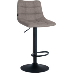 Ensemble de 2 tabourets de bar Jerry, en tissu, noir et gris