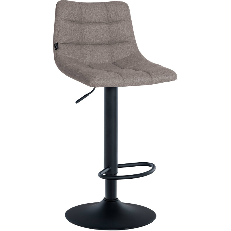 Ensemble de 2 tabourets de bar Jerry, en tissu, noir et gris