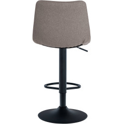 Ensemble de 2 tabourets de bar Jerry, en tissu, noir et gris