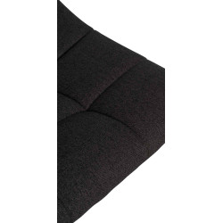 Lot de 2 tabourets de bar Jerry, en tissu, noirs