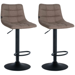 Conjunto de 2 banquetas de bar Jerry, em tecido, preto/taupe