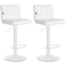 Set di 2 sgabelli da bar Feni in similpelle bianco bianco