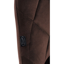 Ensemble de 2 tabourets de bar Lazio en velours, noir et marron