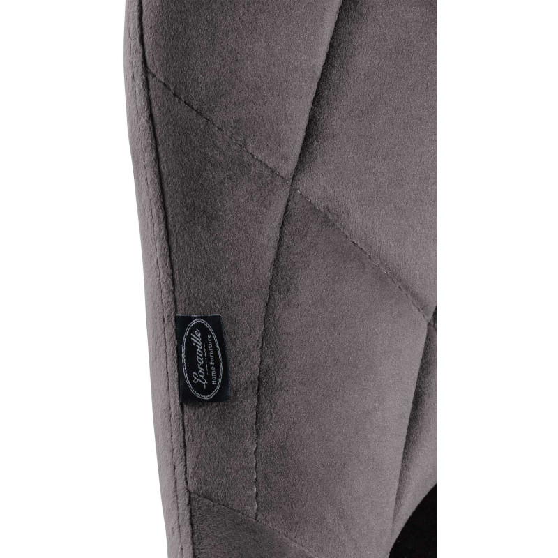 Ensemble de 2 tabourets de bar Lazio en velours, noir et gris