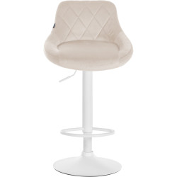 Lot de 2 tabourets de bar Lazio en velours blanc/crème