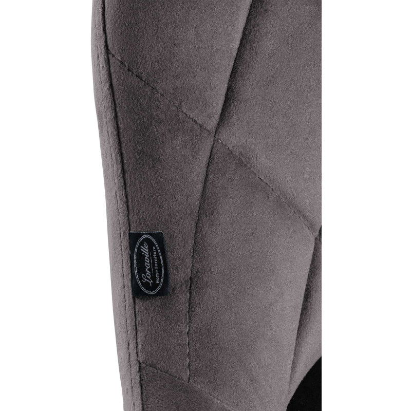 Juego de 2 taburetes de bar Lazio de terciopelo, blanco/gris