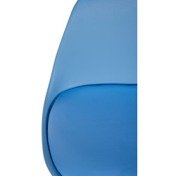 Tabouret de bar Corbin, similicuir, rond, bleu naturel