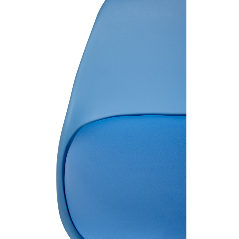 Tabouret de bar Corbin, similicuir, rond, bleu naturel