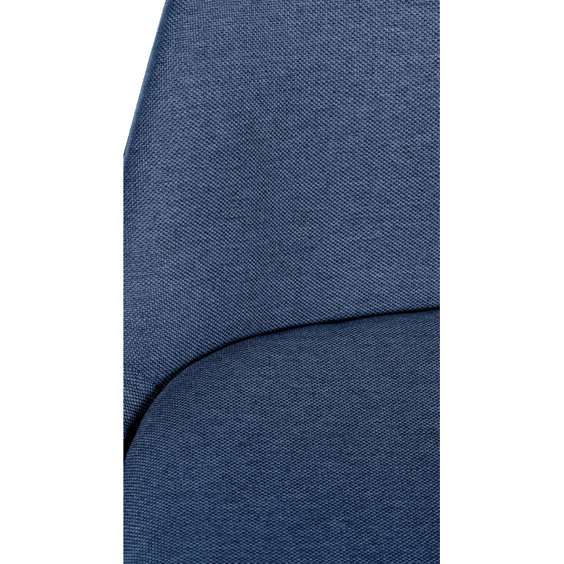 Tabouret de bar Corbin, en tissu, rond, bleu naturel