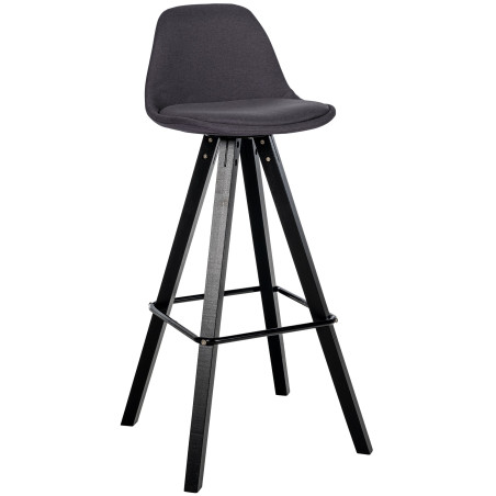 Tabouret de bar Corbin en tissu carré noir gris foncé