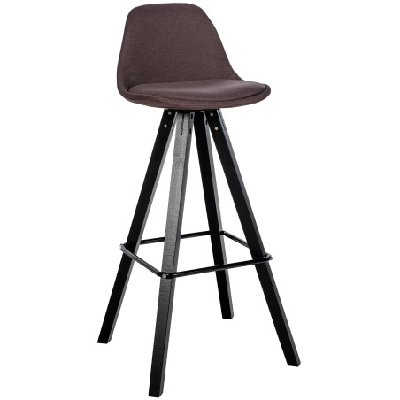 Tabouret de bar Corbin, tissu, carré, noir/marron