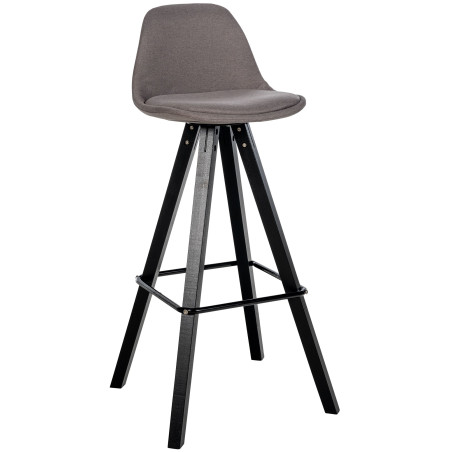 Taburete de bar Corbin de tela, cuadrado, negro topo