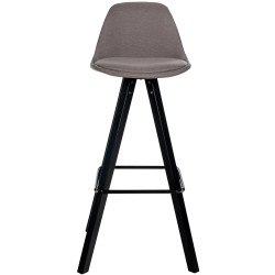 Tabouret de bar Corbin en tissu, carré, noir et taupe