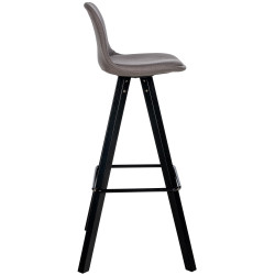 Taburete de bar Corbin de tela, cuadrado, negro topo