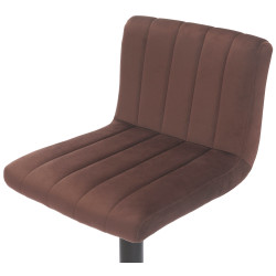 Lot de 2 tabourets de bar Jamie en velours marron