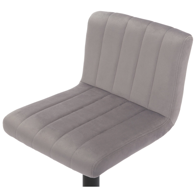 Juego de 2 taburetes de bar Jamie de terciopelo, gris