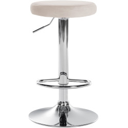 Ensemble de 2 tabourets de bar en velours Ponte, chromés et crème