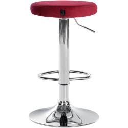 Conjunto de 2 banquetas de bar Ponte em veludo, vermelho cromado