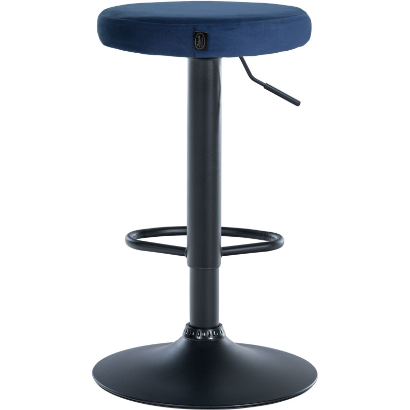 Set di 2 sgabelli da bar Ponte in velluto, nero e blu