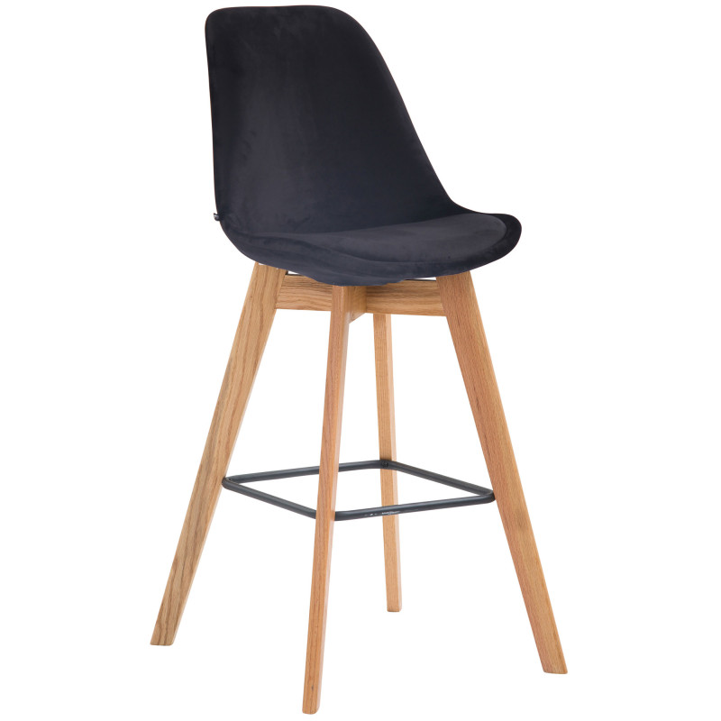 Tabouret de bar Metz velours nature