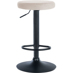 Conjunto de 2 banquetas de bar em veludo Ponte, nas cores preto e creme.