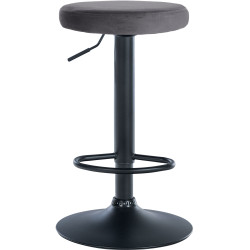 Juego de 2 taburetes de bar Ponte de terciopelo, negro/gris oscuro