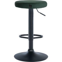 Conjunto de 2 banquetas de bar Ponte, em veludo, preto/verde