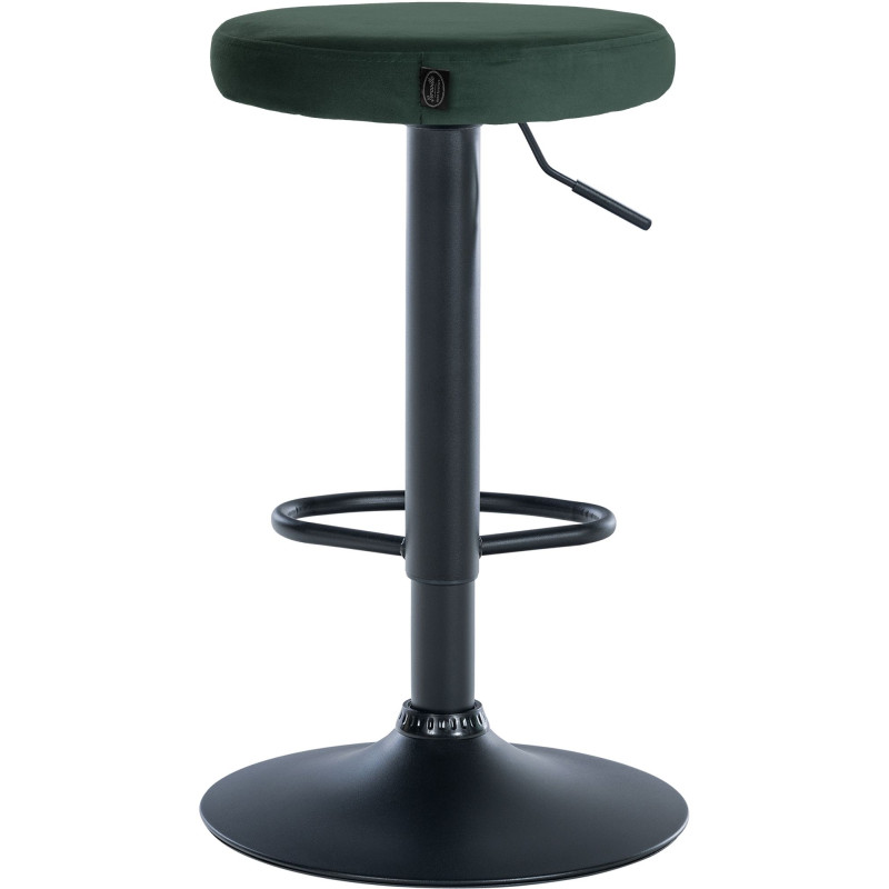 Conjunto de 2 banquetas de bar Ponte, em veludo, preto/verde