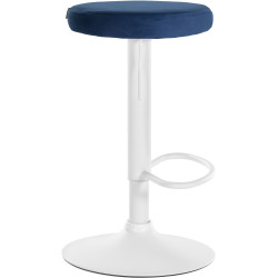 Set di 2 sgabelli da bar Ponte in velluto, bianco e blu