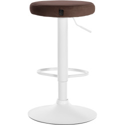 Conjunto de 2 banquetas de bar em veludo Ponte, branco/marrom