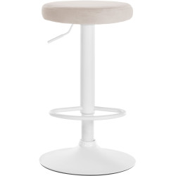 Ensemble de 2 tabourets de bar en velours Ponte, blanc/crème