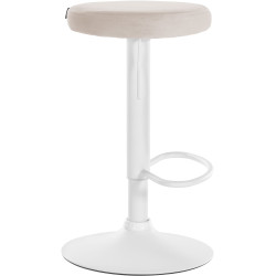 Conjunto de 2 banquetas de bar em veludo Ponte, branco/creme