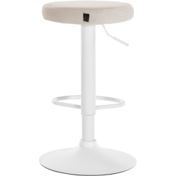 Ensemble de 2 tabourets de bar en velours Ponte, blanc/crème