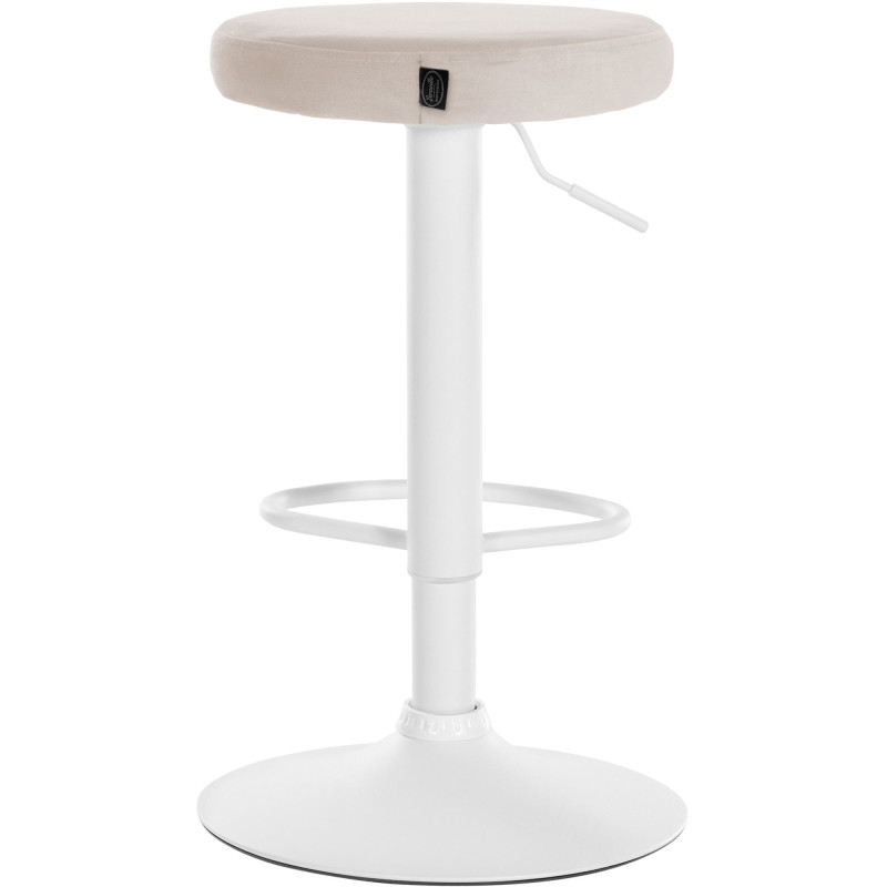 Ensemble de 2 tabourets de bar en velours Ponte, blanc/crème