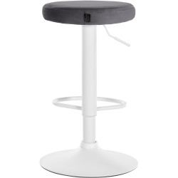 Conjunto de 2 banquetas de bar Ponte, em veludo, branco/cinza escuro