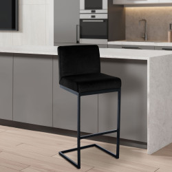 Sgabello da bar Hopewell Velvet B nero