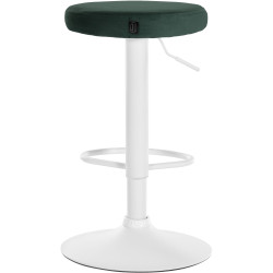 Ensemble de 2 tabourets de bar Ponte, velours, blanc/vert