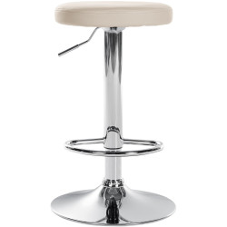 Ensemble de 2 tabourets de bar Ponte, similicuir, chrome, crème