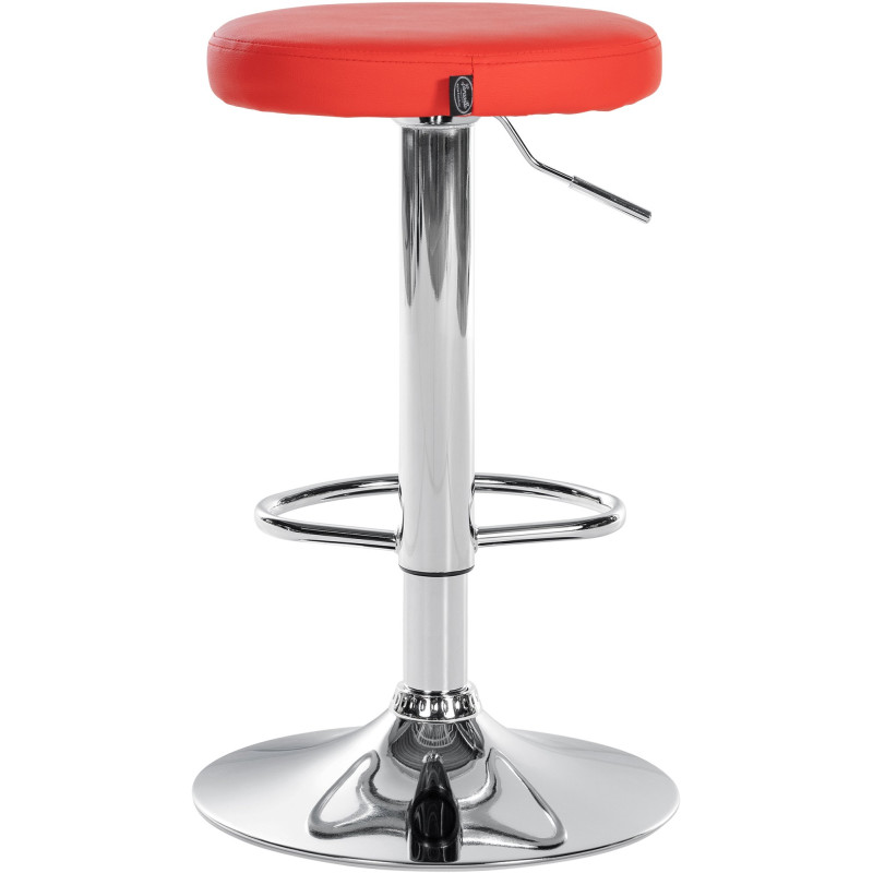 Conjunto de 2 banquetas de bar Ponte, em couro sintético, vermelho cromado