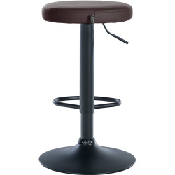 Ensemble de 2 tabourets de bar Ponte, similicuir, noir/marron